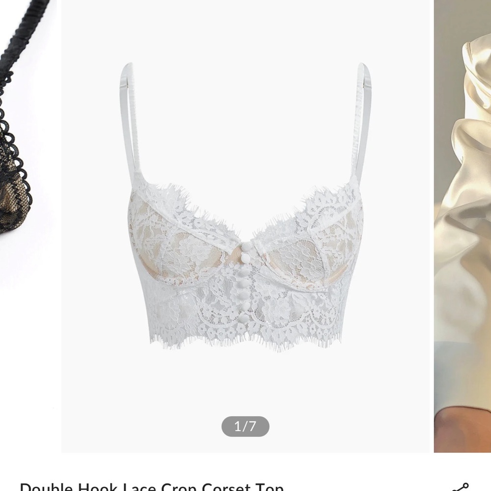 Double Hook Lace Crop Corset Top